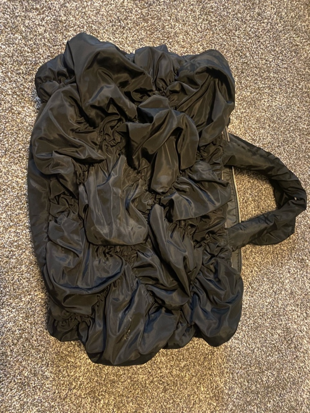 ASOS Topshop Oversized Black Tote with Ruffle/Puffer Detail